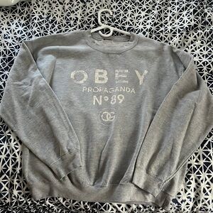 Vintage Obey Grey Crewneck Sweatshirt
